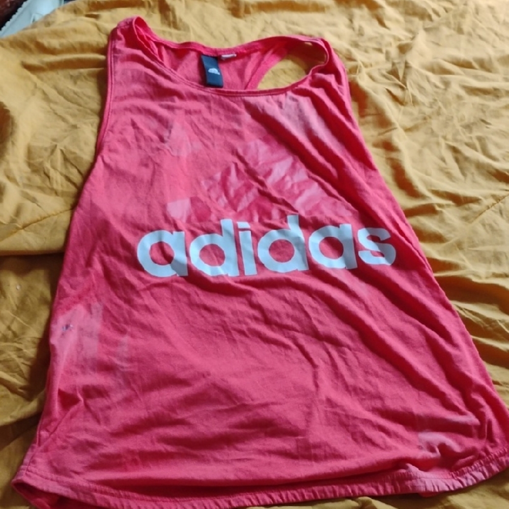 Adidas Coral Sleeveless Top with White Logo